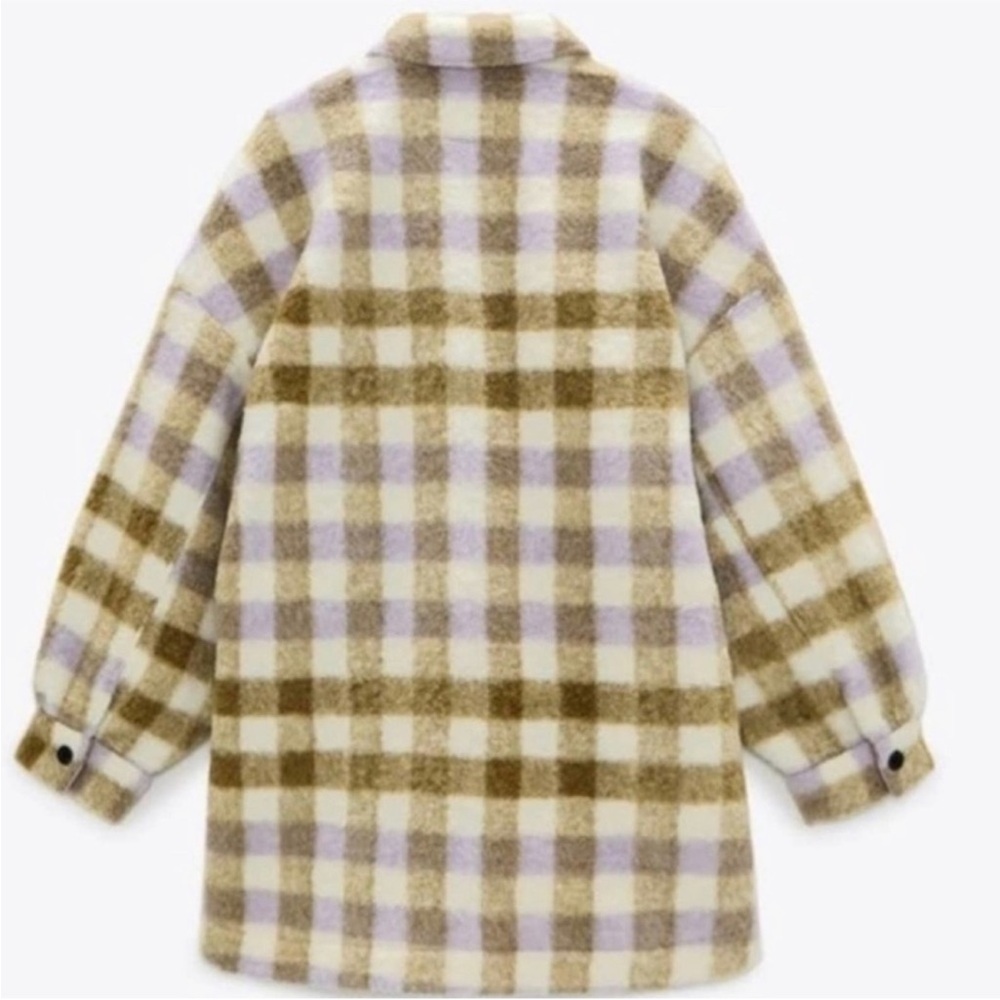 Zara Oversized Plaid Wool Jacket Shacket - Picture 15 of 15